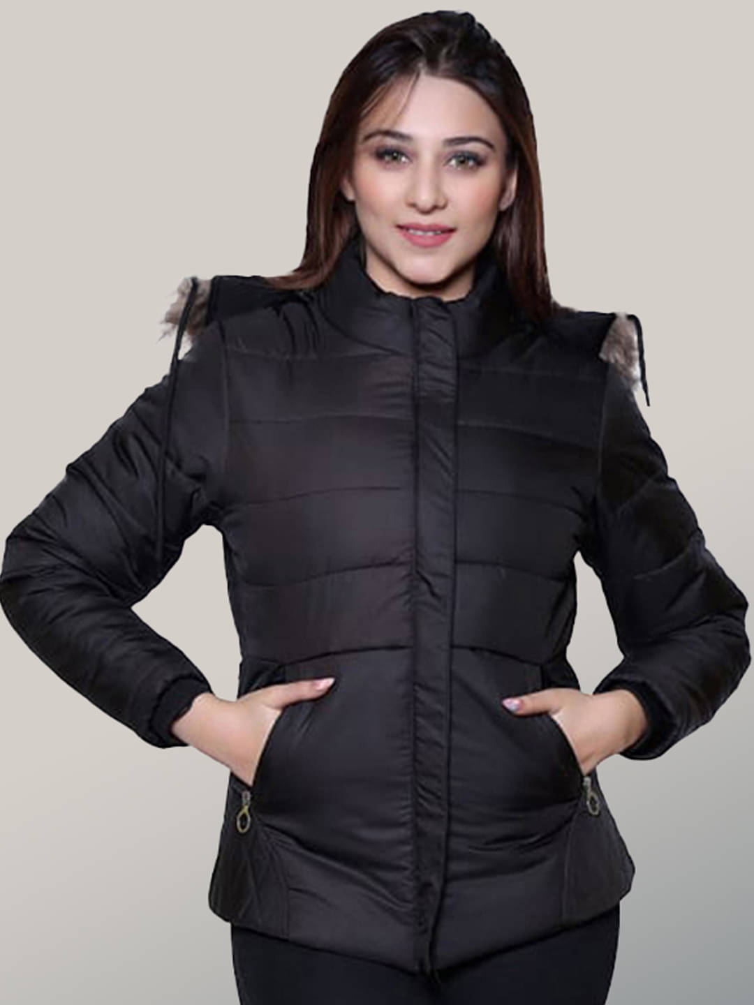 RIGHT DECISION - Polyester Blend Black Hooded Jackets Pack of 1 RIGHT DECISION - Polyester Blend Black Hooded Jackets Pack of 1