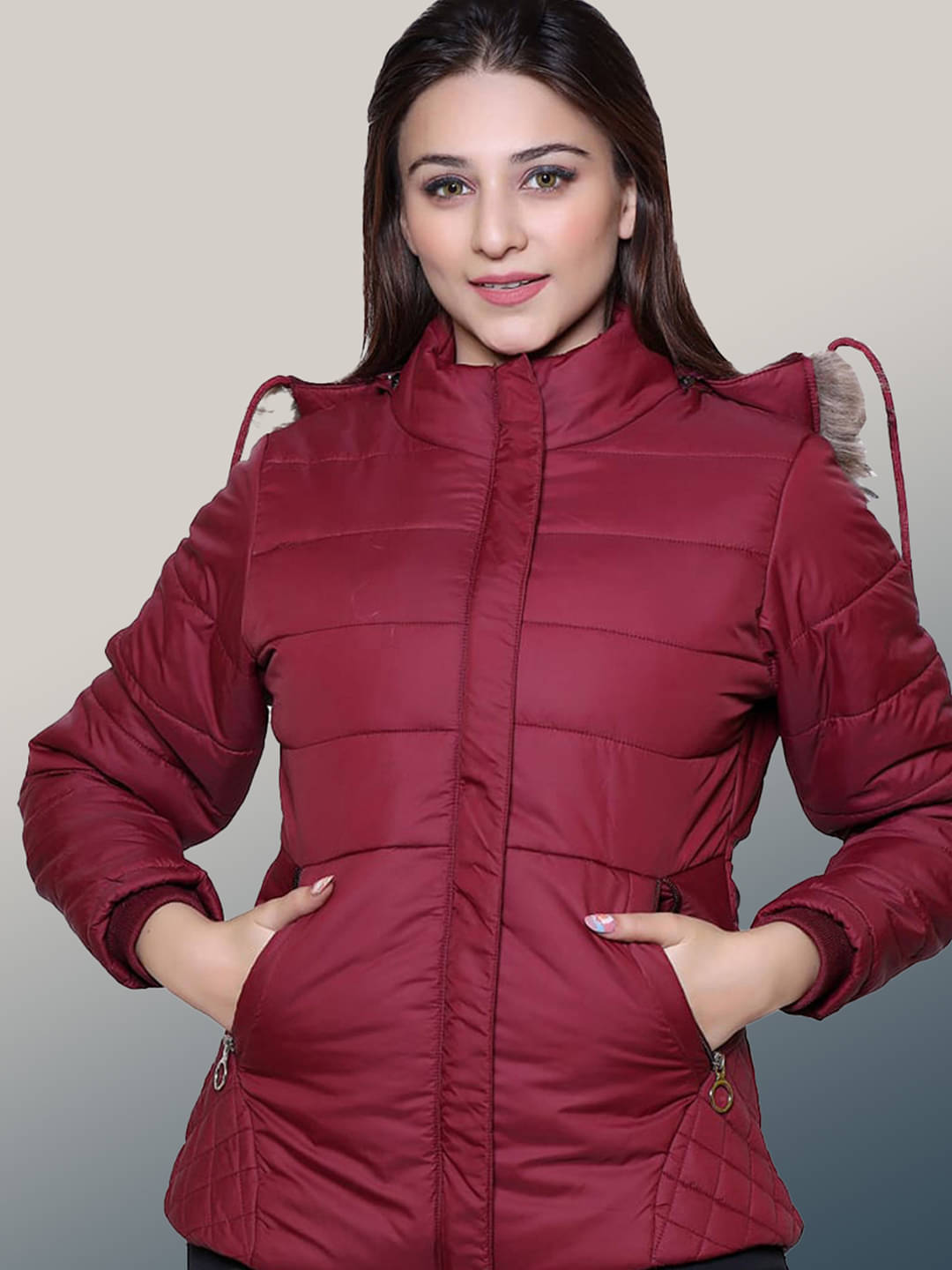 RIGHT DECISION - Polyester Blend Maroon Hooded Jackets Pack of 1 RIGHT DECISION - Polyester Blend Maroon Hooded Jackets Pack of 1