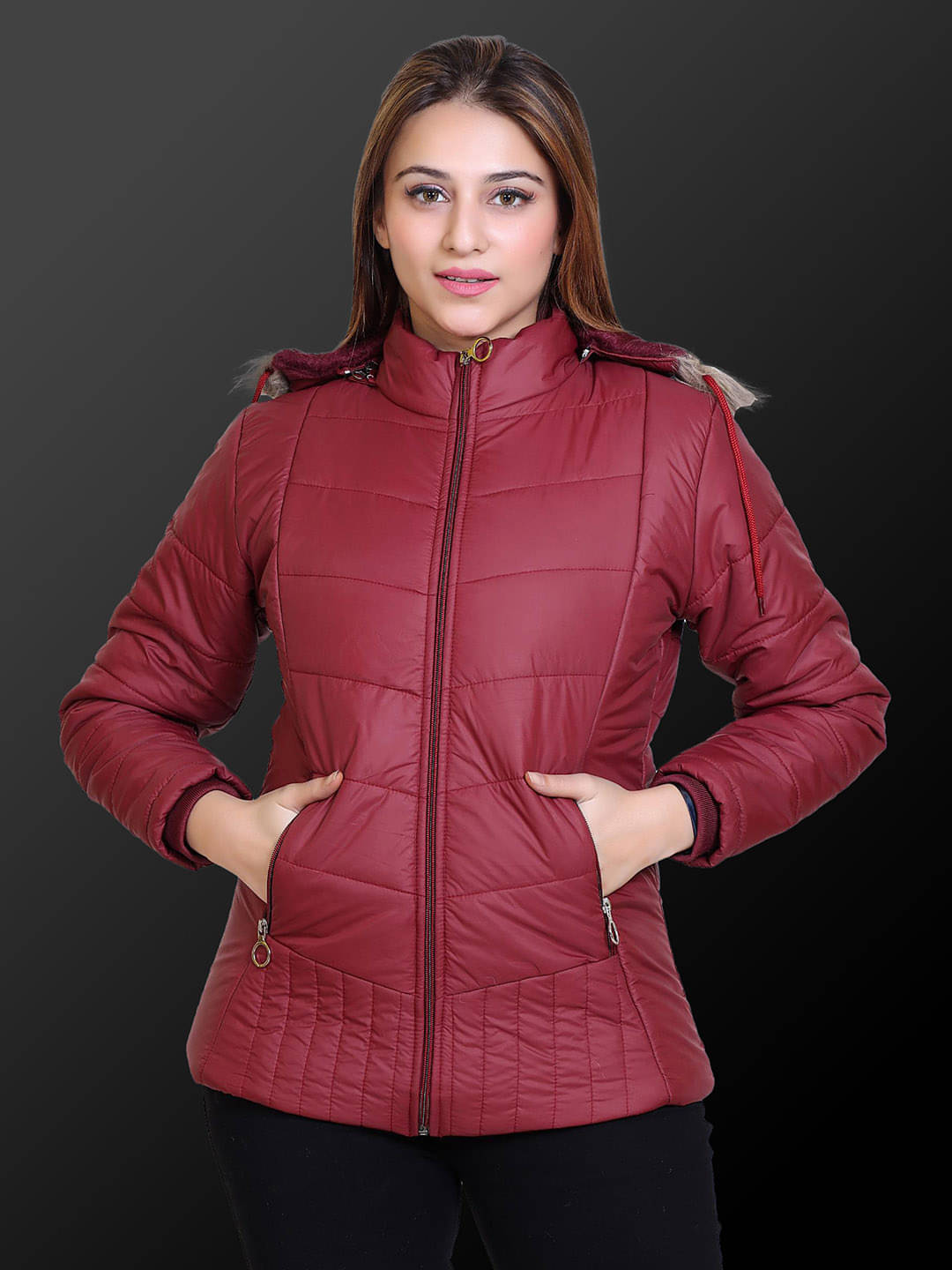     			RIGHT DECISION - Polyester Blend Maroon Hooded Jackets Pack of 1