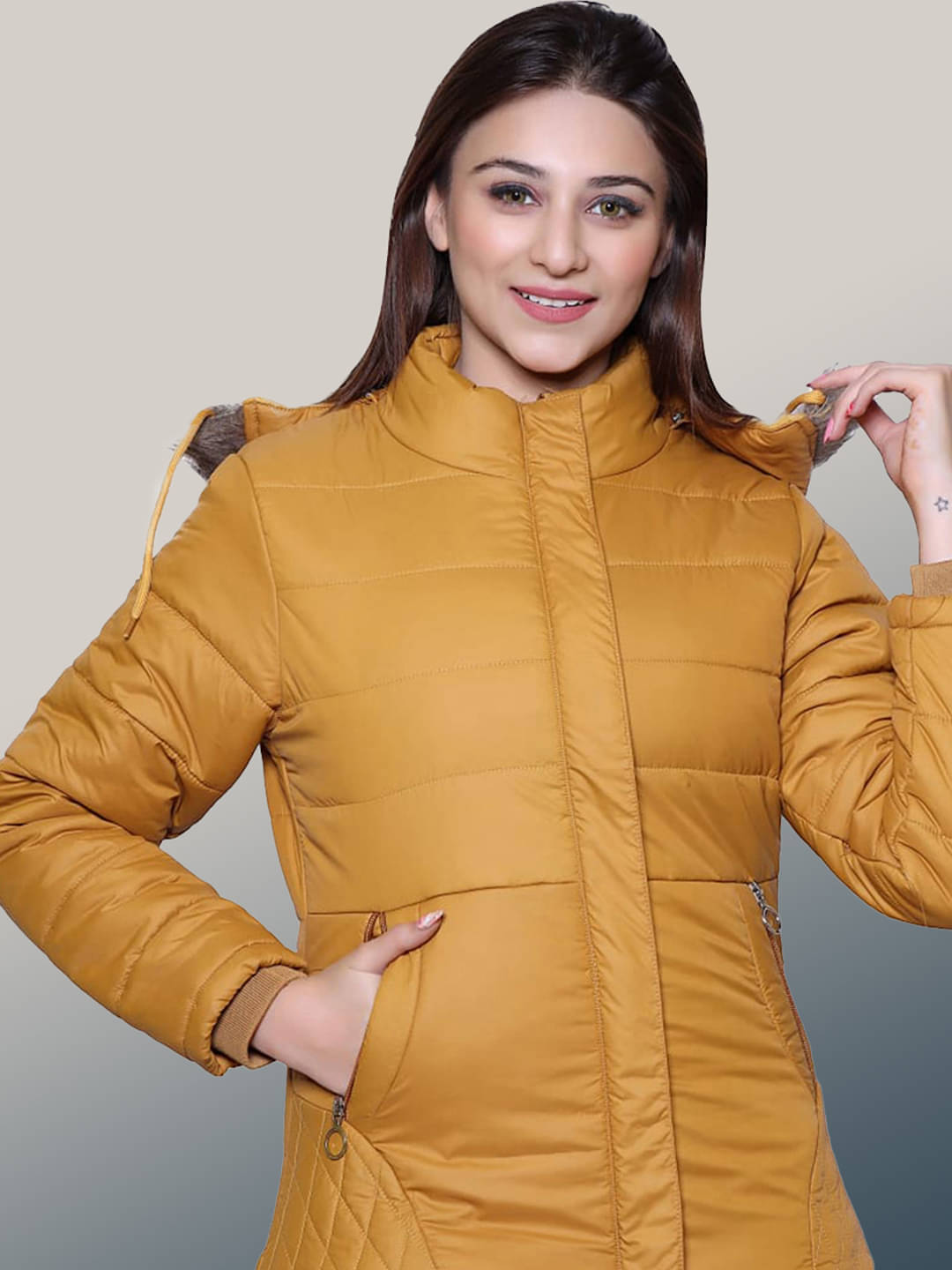 RIGHT DECISION - Polyester Blend Yellow Hooded Jackets Pack of 1 RIGHT DECISION - Polyester Blend Yellow Hooded Jackets Pack of 1