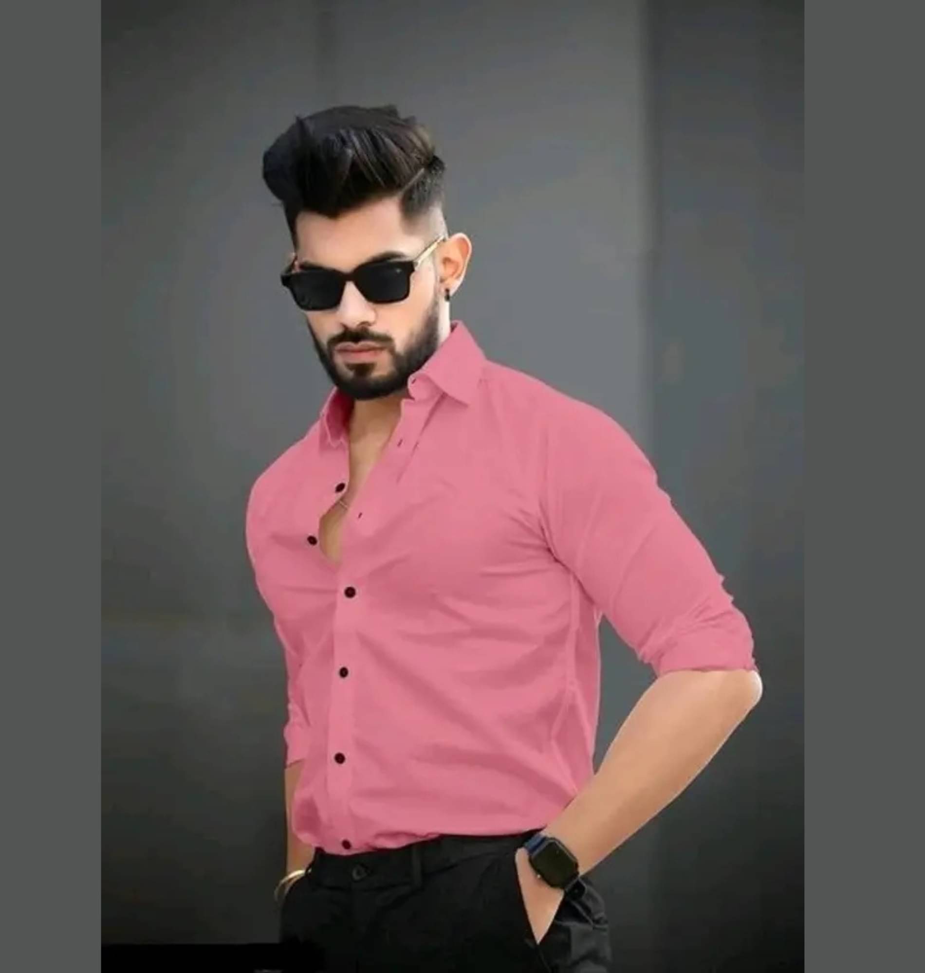     			Shiv Sales Cotton Blend Regular Fit Solids Full Sleeves Men's Casual Shirt - Peach ( Pack of 1 )