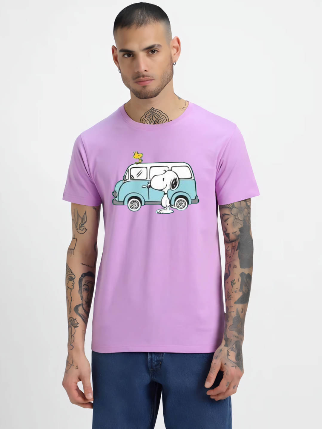 hesha Men Cotton Regular Fit Printed T-Shirt ( Purple ) hesha Men Cotton Regular Fit Printed T-Shirt ( Purple )