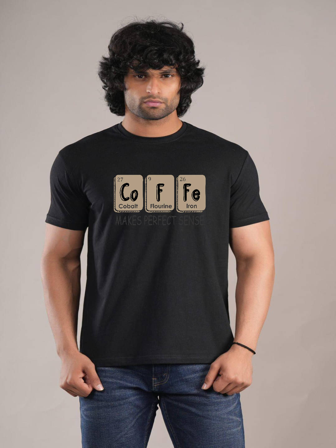     			hesha Men Cotton Regular Fit Printed T-Shirt ( Black )