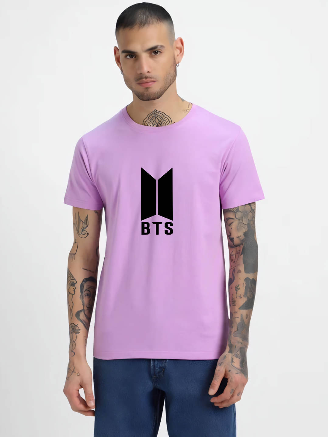     			hesha Men Cotton Regular Fit Printed T-Shirt ( Purple )