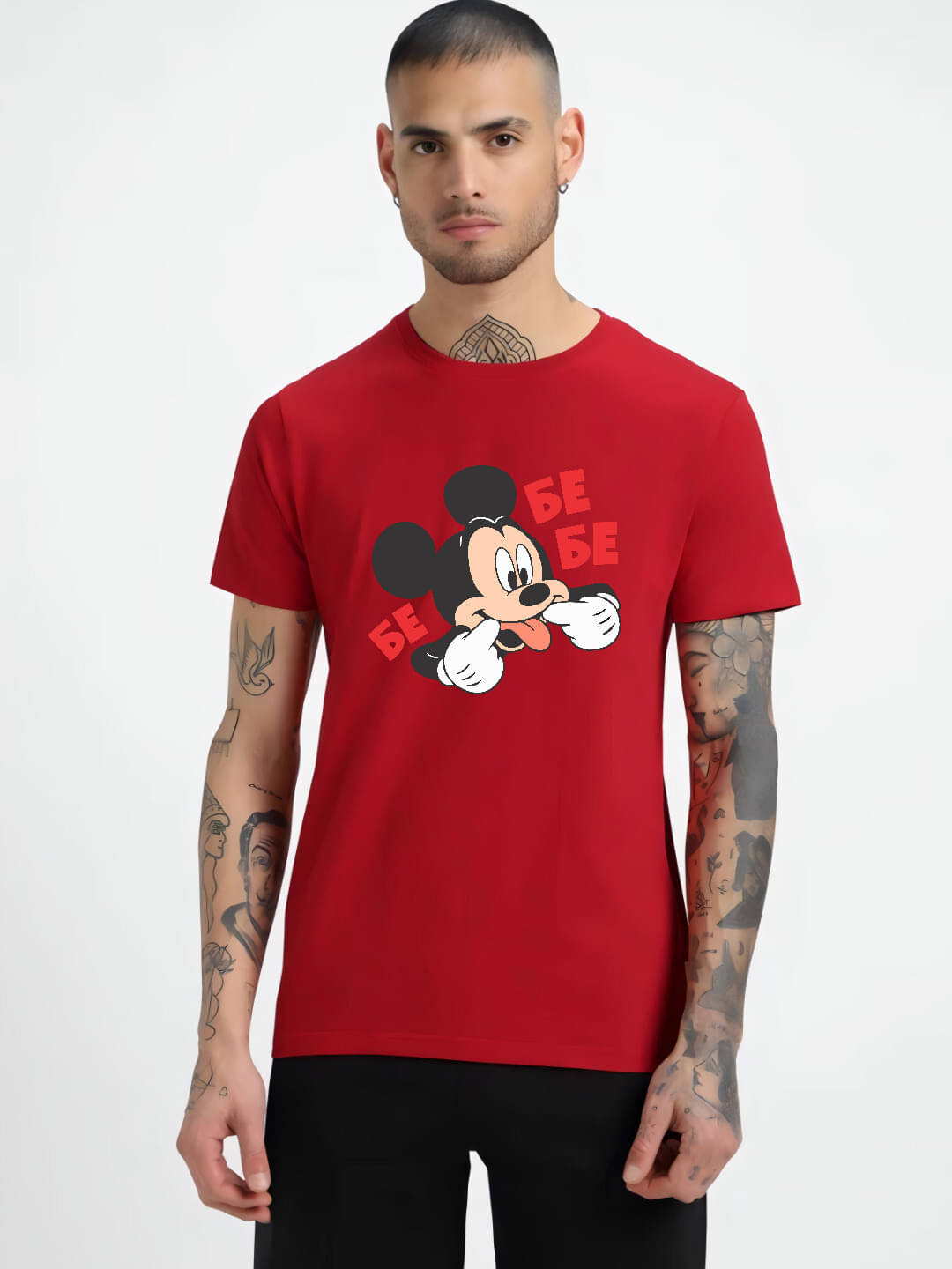     			hesha Men Cotton Regular Fit Printed T-Shirt ( Red )