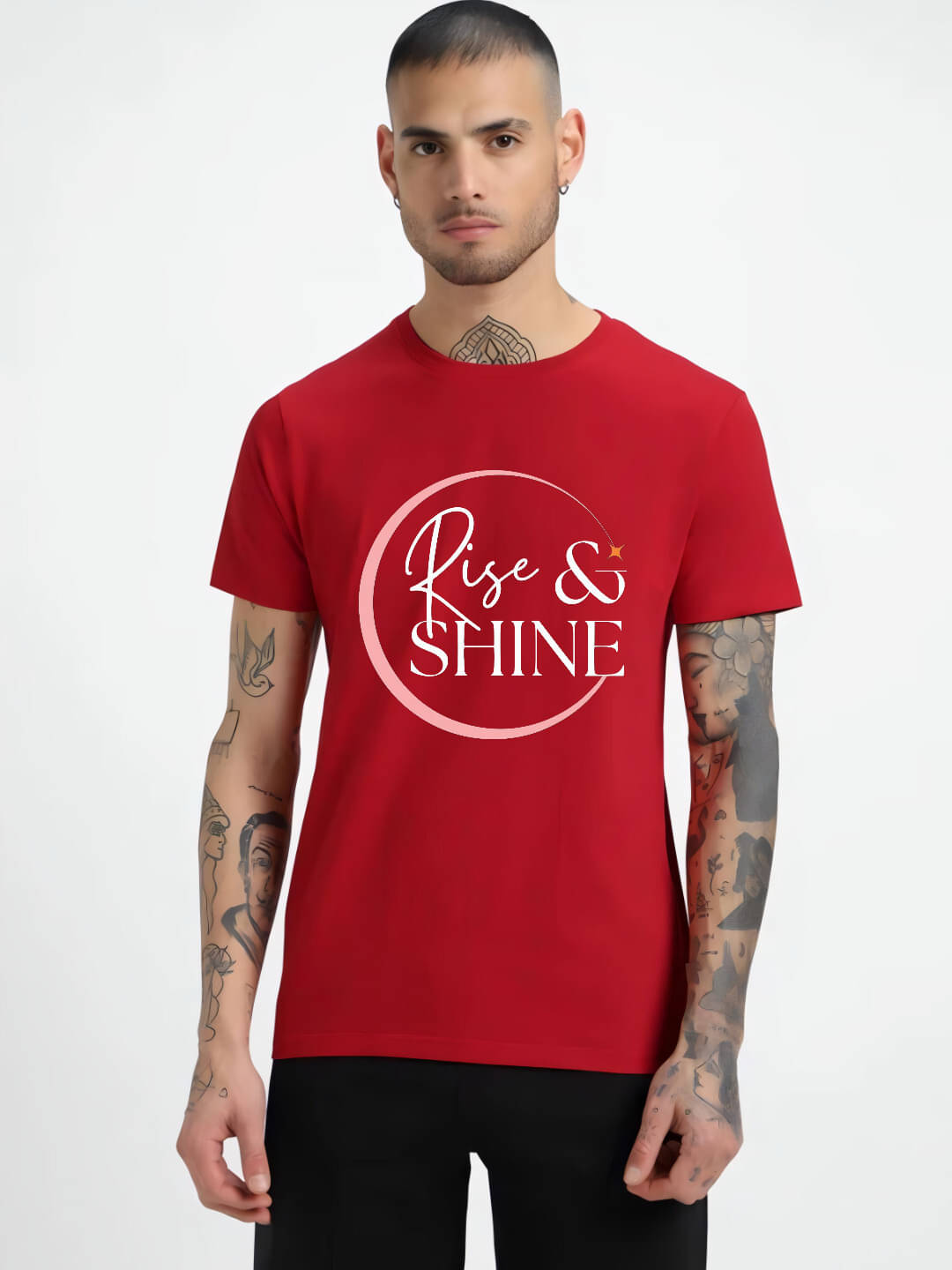 hesha Men Cotton Regular Fit Printed T-Shirt ( Red ) hesha Men Cotton Regular Fit Printed T-Shirt ( Red )