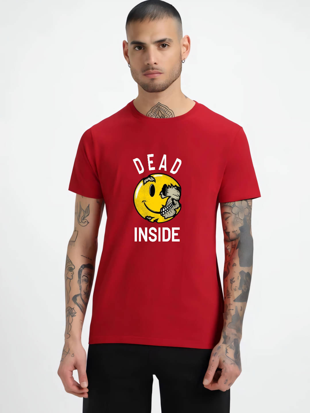     			hesha Men Cotton Regular Fit Printed T-Shirt ( Red )