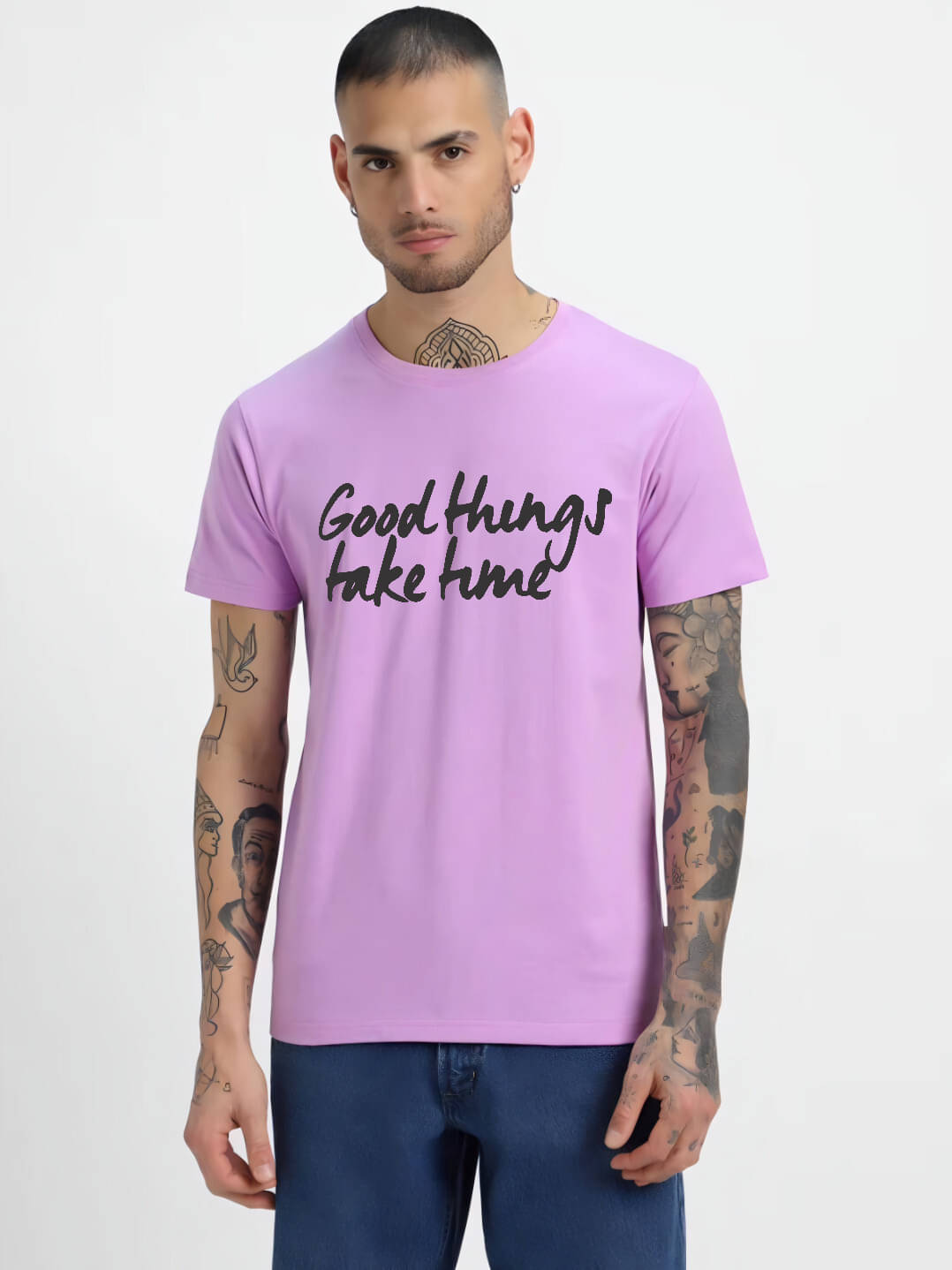 hesha Men Cotton Regular Fit Printed T-Shirt ( Purple ) hesha Men Cotton Regular Fit Printed T-Shirt ( Purple )