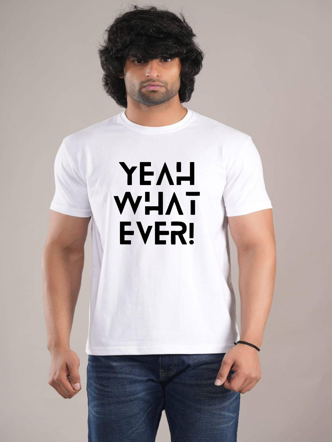     			hesha Men Cotton Regular Fit Printed T-Shirt ( White )