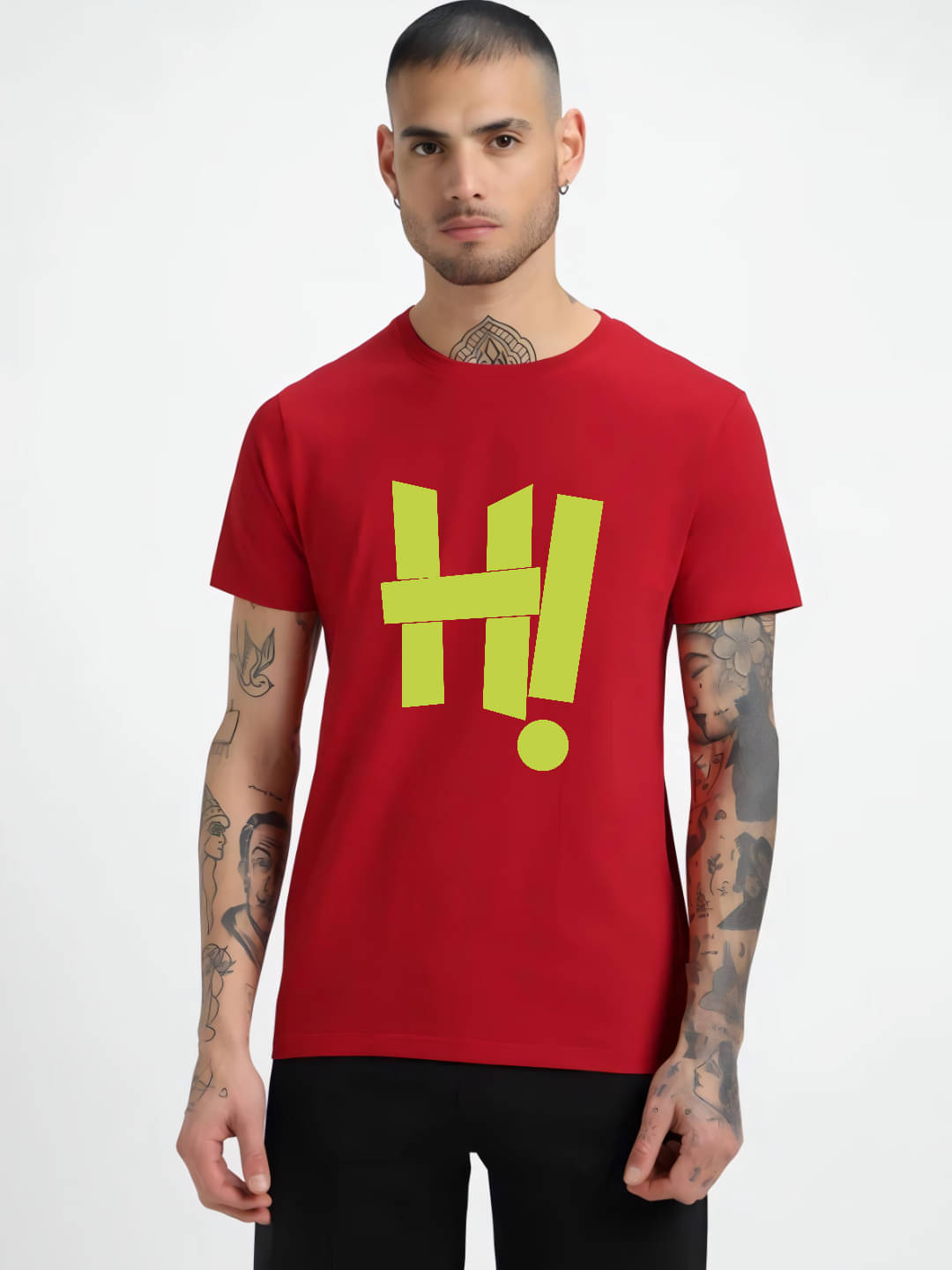 hesha Men Cotton Regular Fit Printed T-Shirt ( RED ) hesha Men Cotton Regular Fit Printed T-Shirt ( RED )