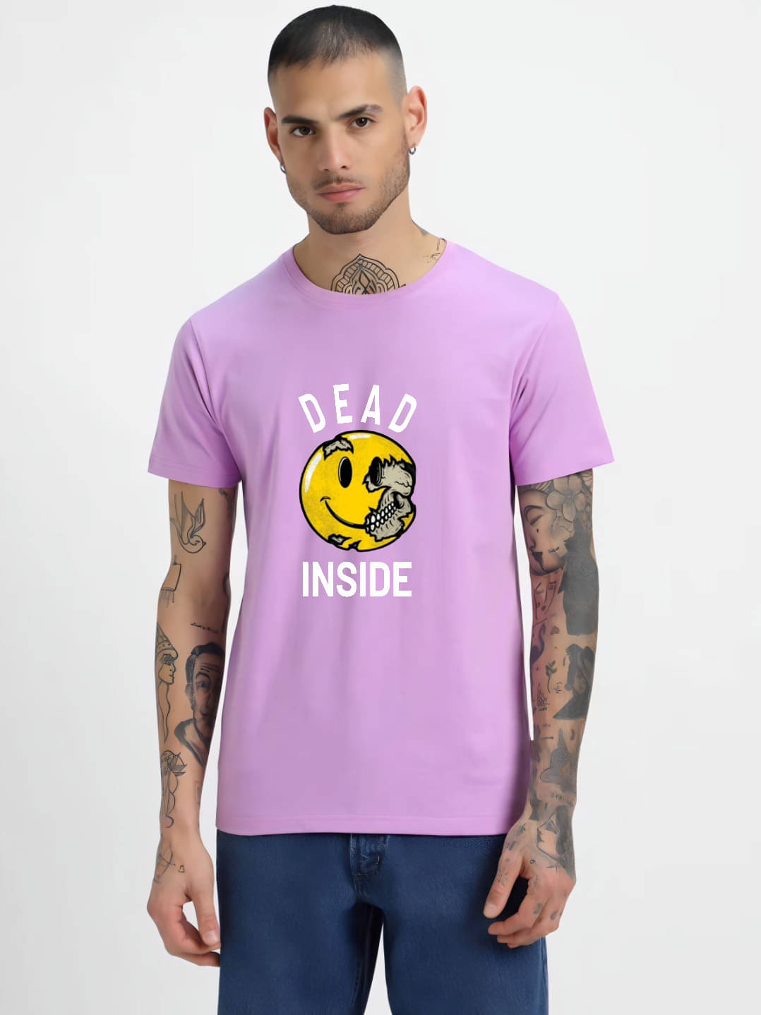 hesha Men Cotton Regular Fit Printed T-Shirt ( Lavender ) hesha Men Cotton Regular Fit Printed T-Shirt ( Lavender )