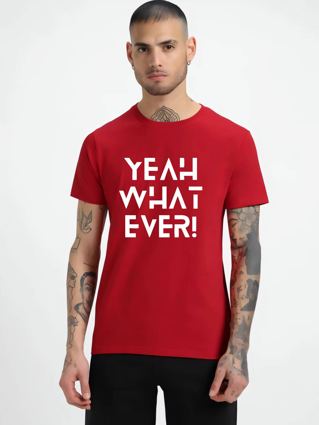     			hesha Men Cotton Regular Fit Printed T-Shirt ( Red )