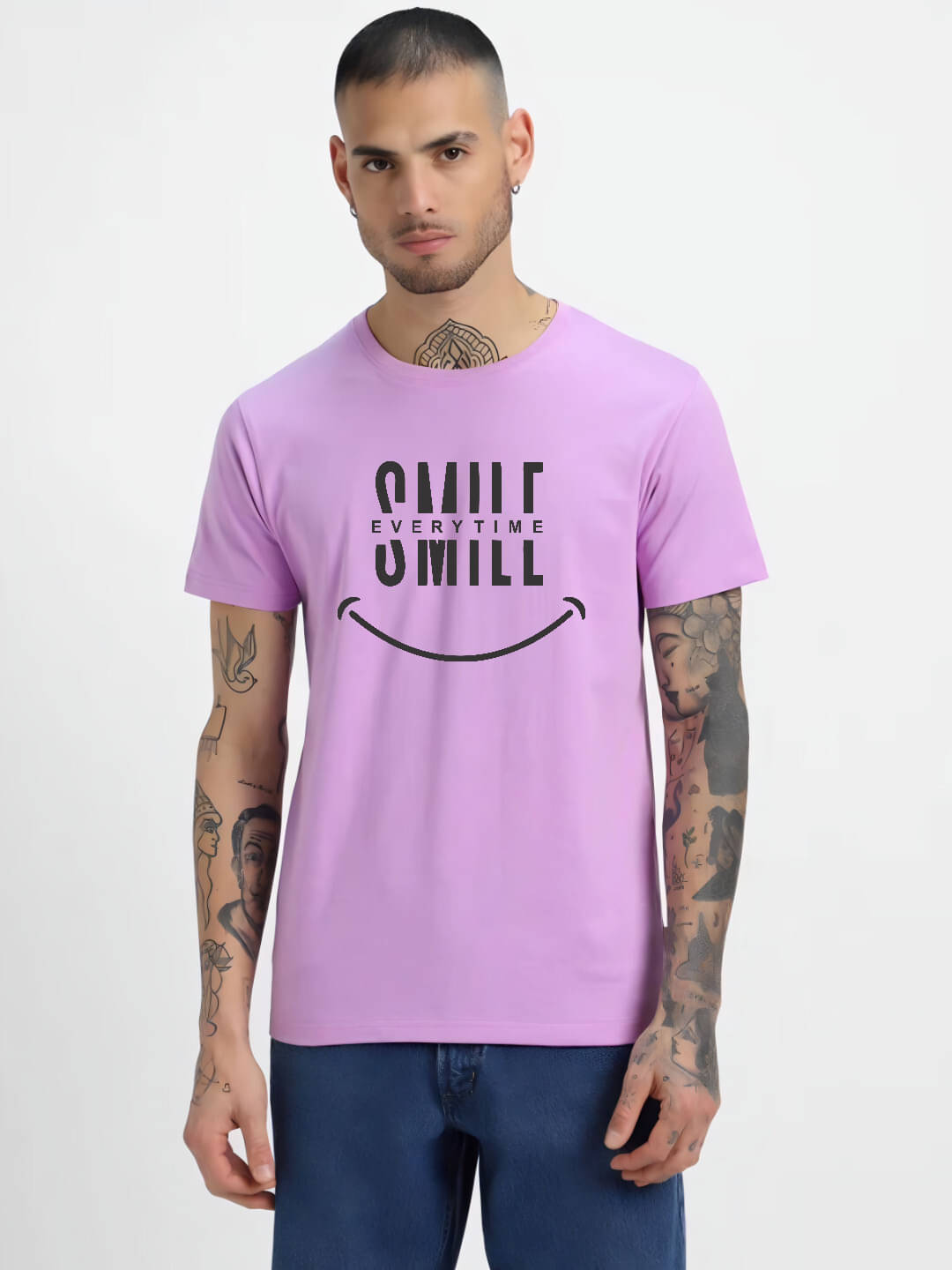     			hesha Men Cotton Regular Fit Printed T-Shirt ( Purple )