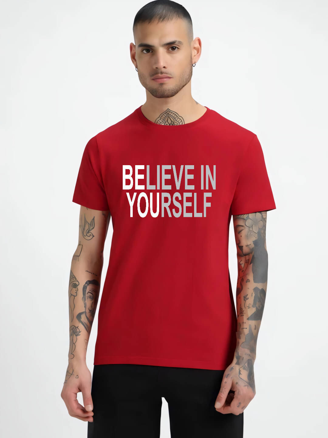 hesha Men Cotton Regular Fit Printed T-Shirt ( Red ) hesha Men Cotton Regular Fit Printed T-Shirt ( Red )