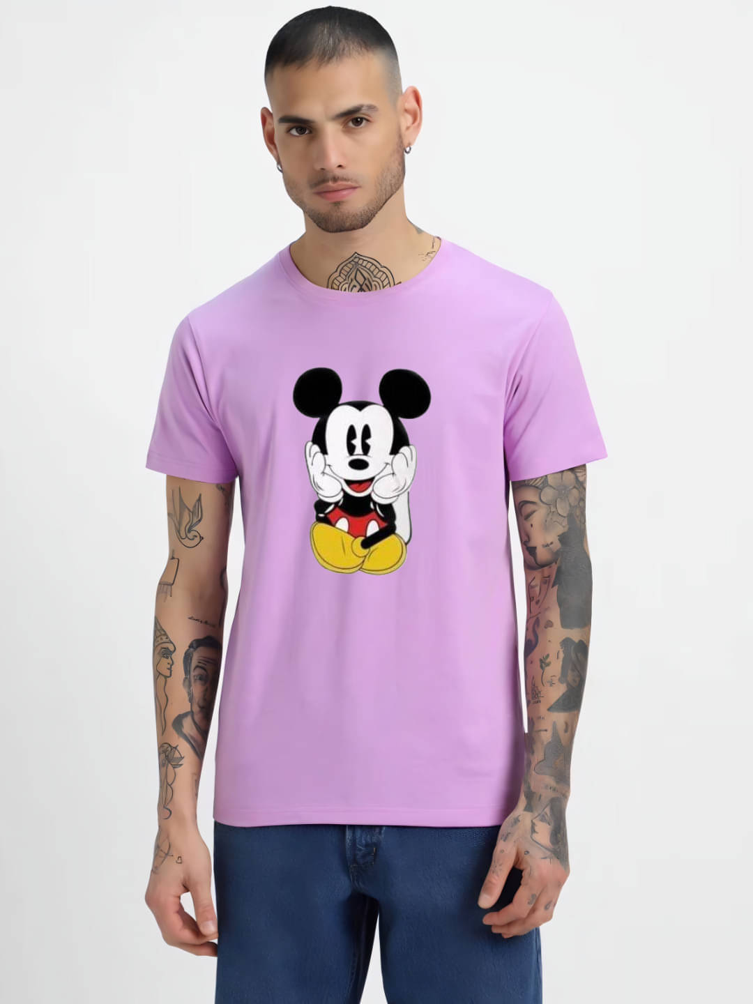     			hesha Men Cotton Regular Fit Printed T-Shirt ( Purple )