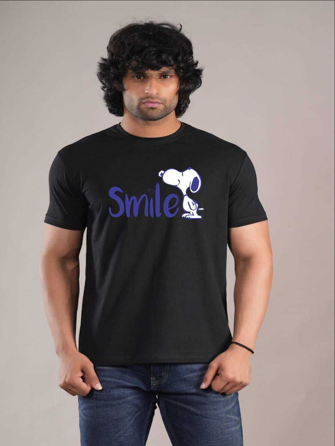     			hesha Men Cotton Regular Fit Printed T-Shirt ( Black )