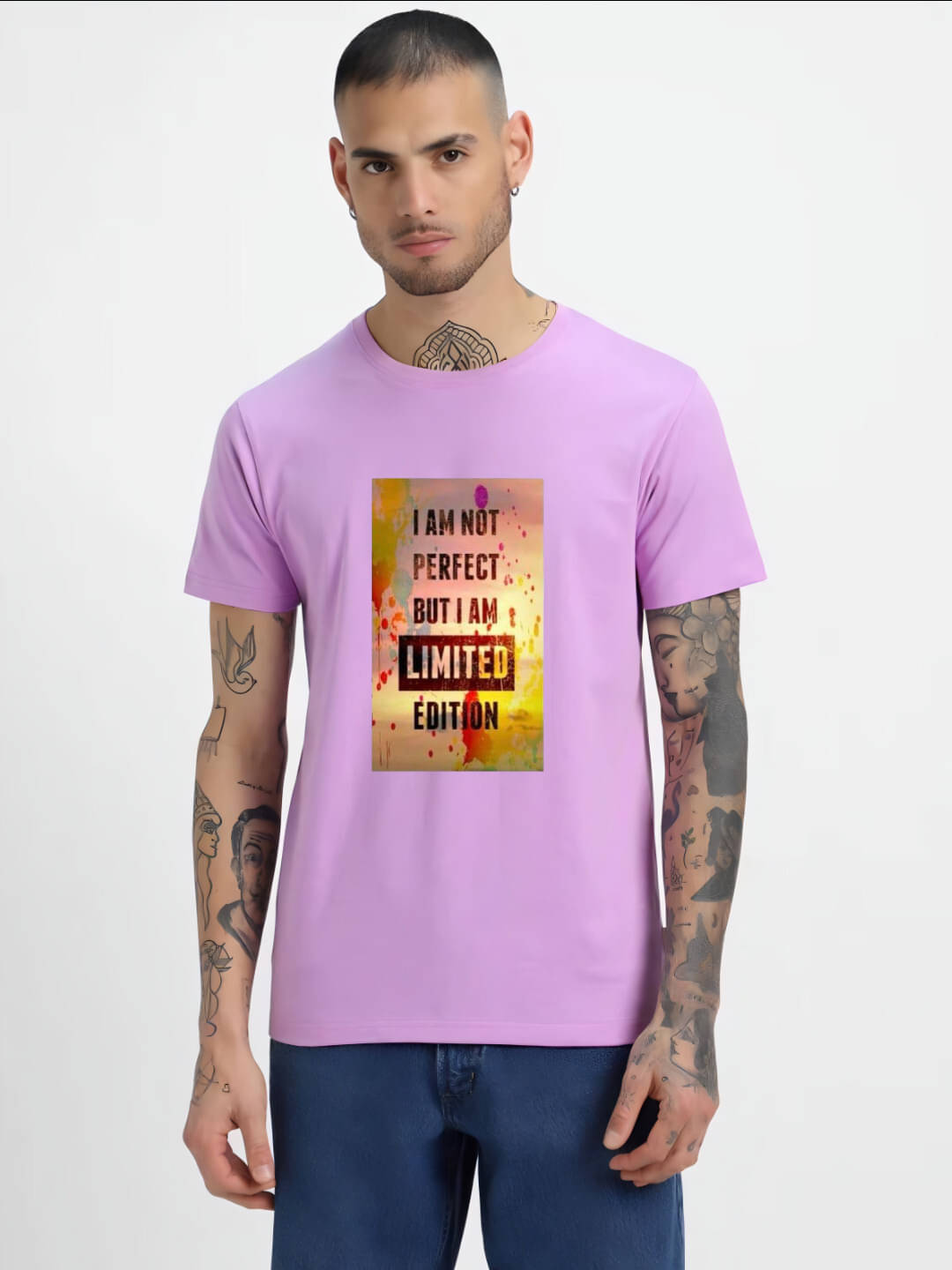 hesha Men Cotton Regular Fit Printed T-Shirt ( Purple )     			hesha Men Cotton Regular Fit Printed T-Shirt ( Purple )