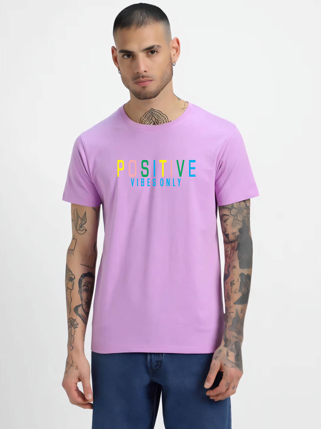     			hesha Men Cotton Regular Fit Printed T-Shirt ( Purple )