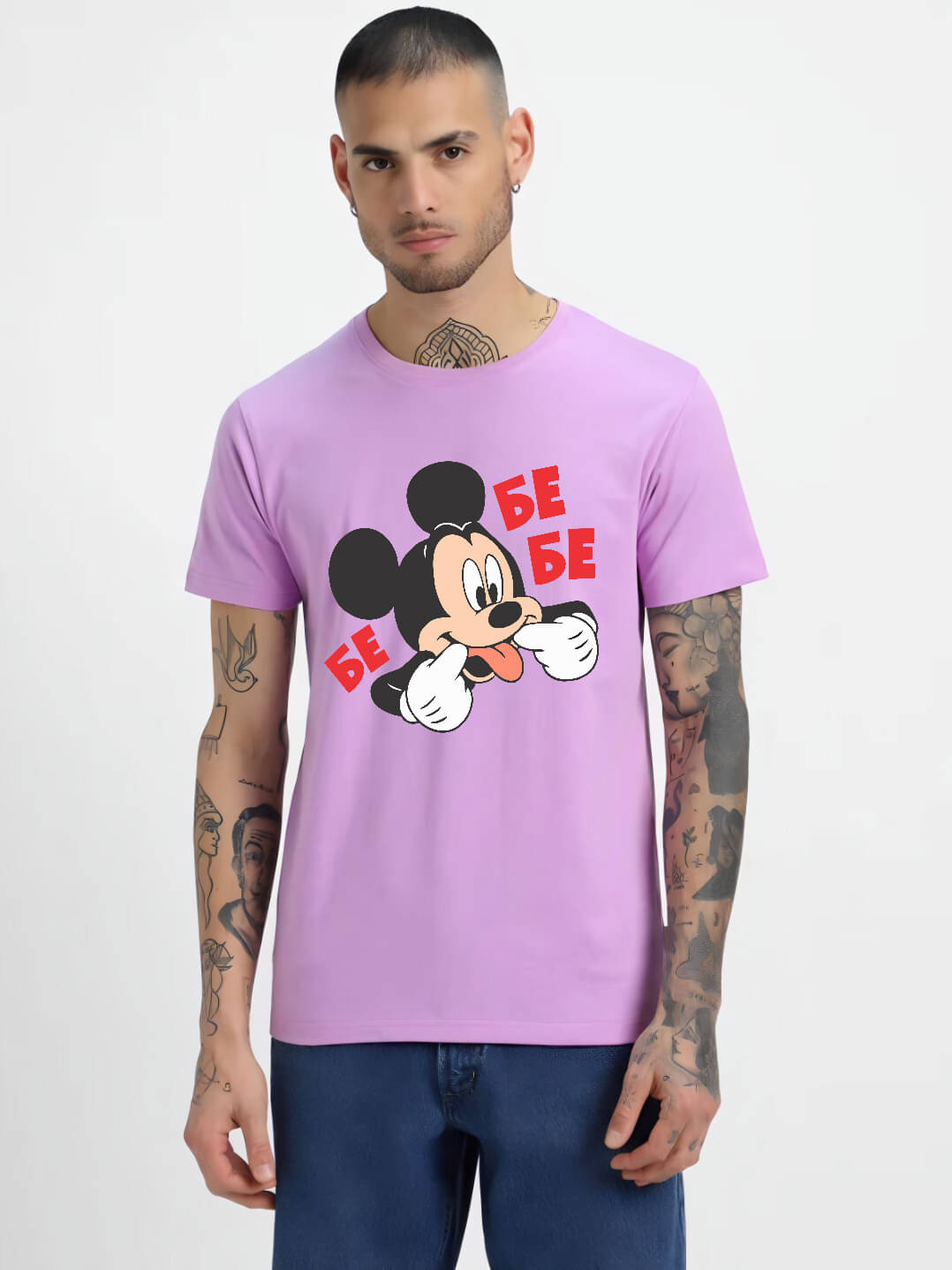     			hesha Men Cotton Regular Fit Printed T-Shirt ( Purple )
