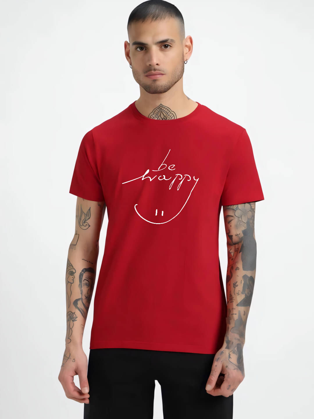     			hesha Men Cotton Regular Fit Printed T-Shirt ( Red )
