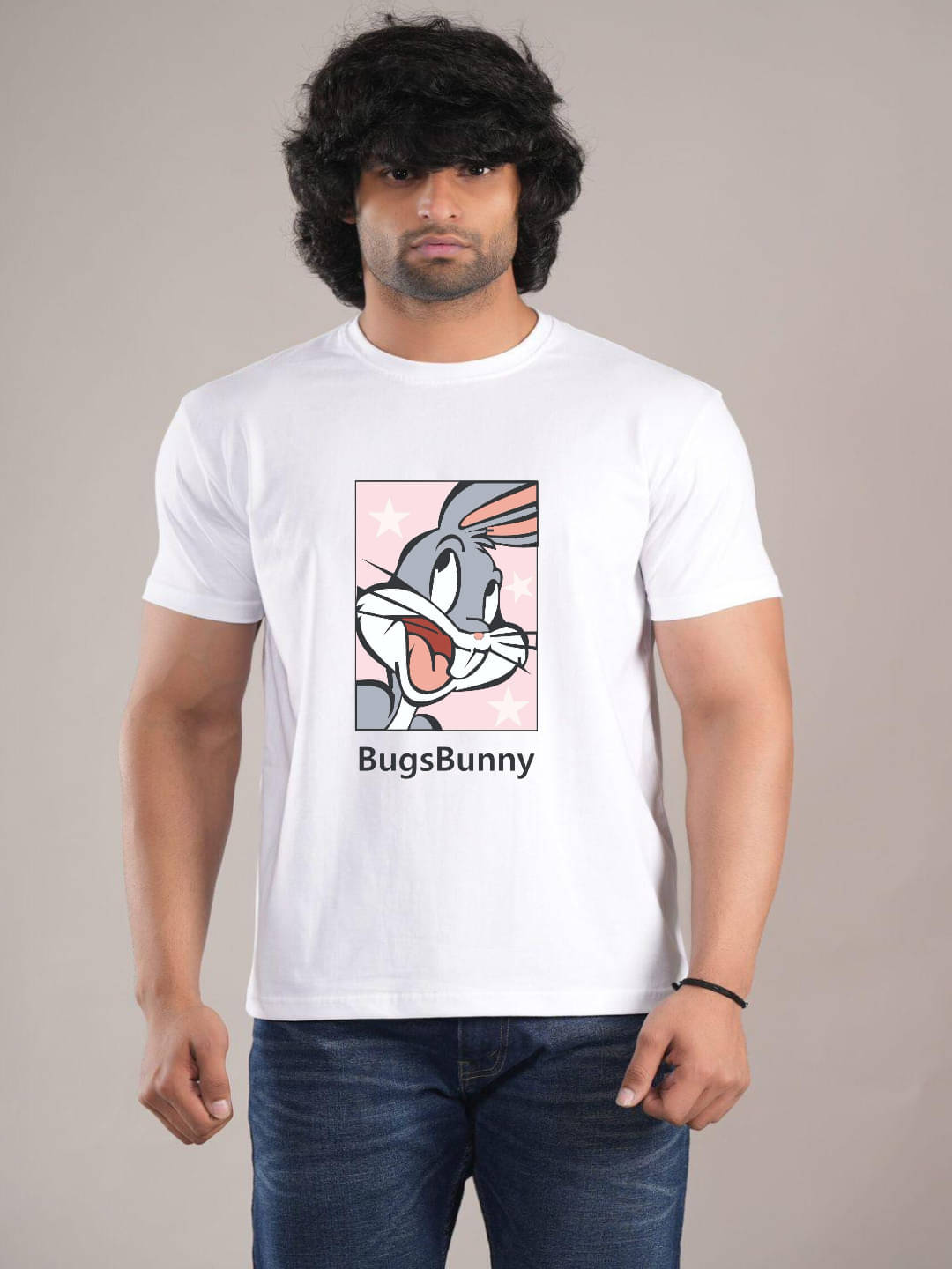     			hesha Men Cotton Regular Fit Printed T-Shirt ( White )