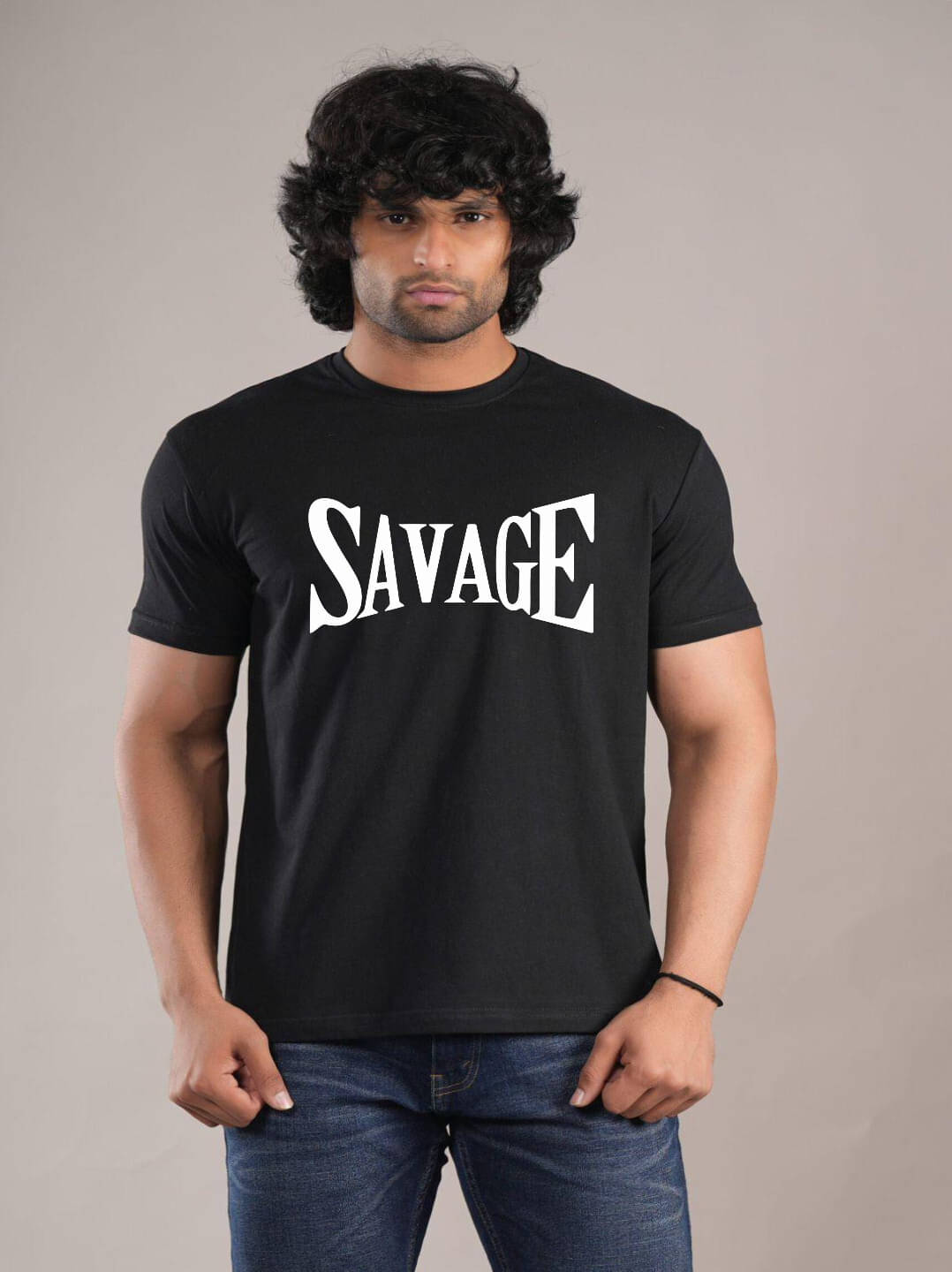     			hesha Men Cotton Regular Fit Printed T-Shirt ( Black )