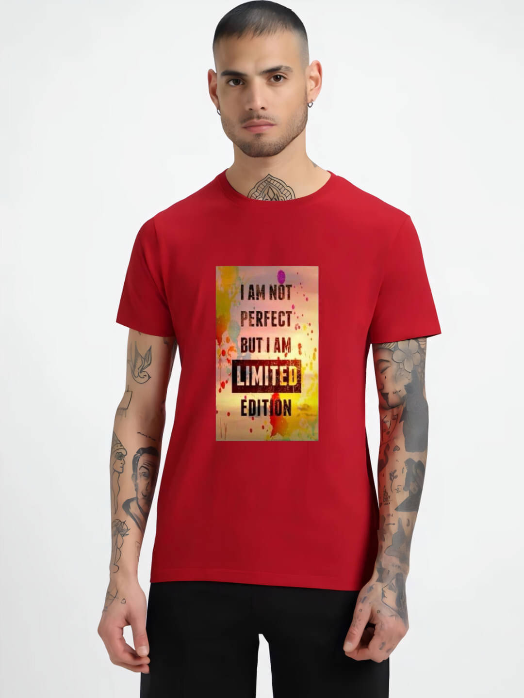     			hesha Men Cotton Regular Fit Printed T-Shirt ( Red )