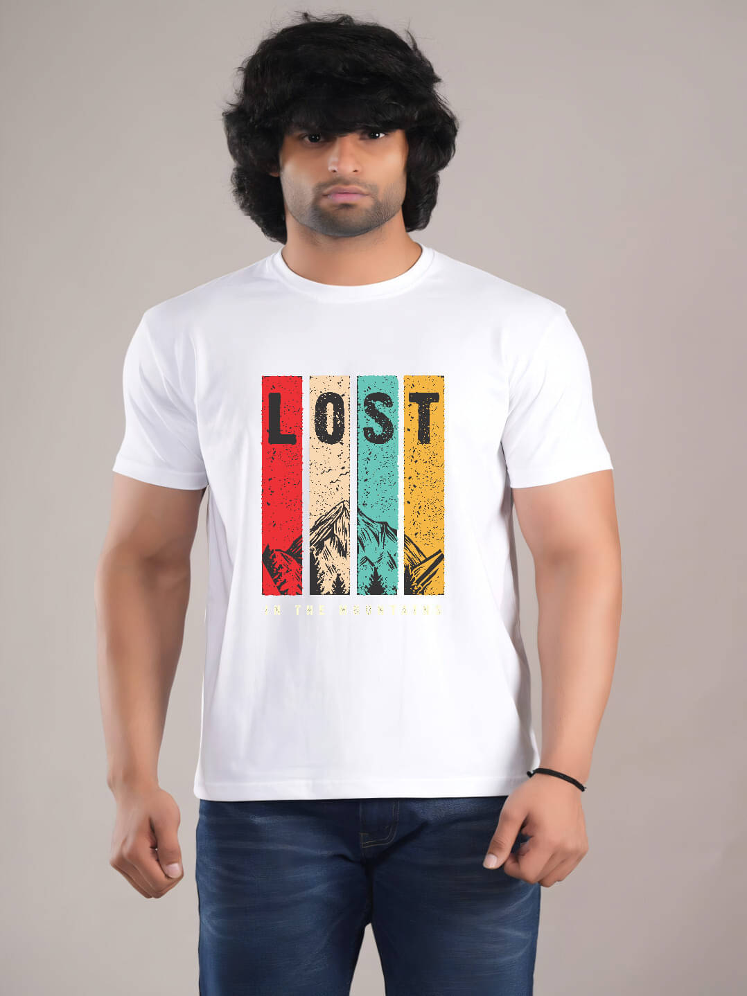 hesha Men Cotton Regular Fit Printed T-Shirt ( White )     			hesha Men Cotton Regular Fit Printed T-Shirt ( White )