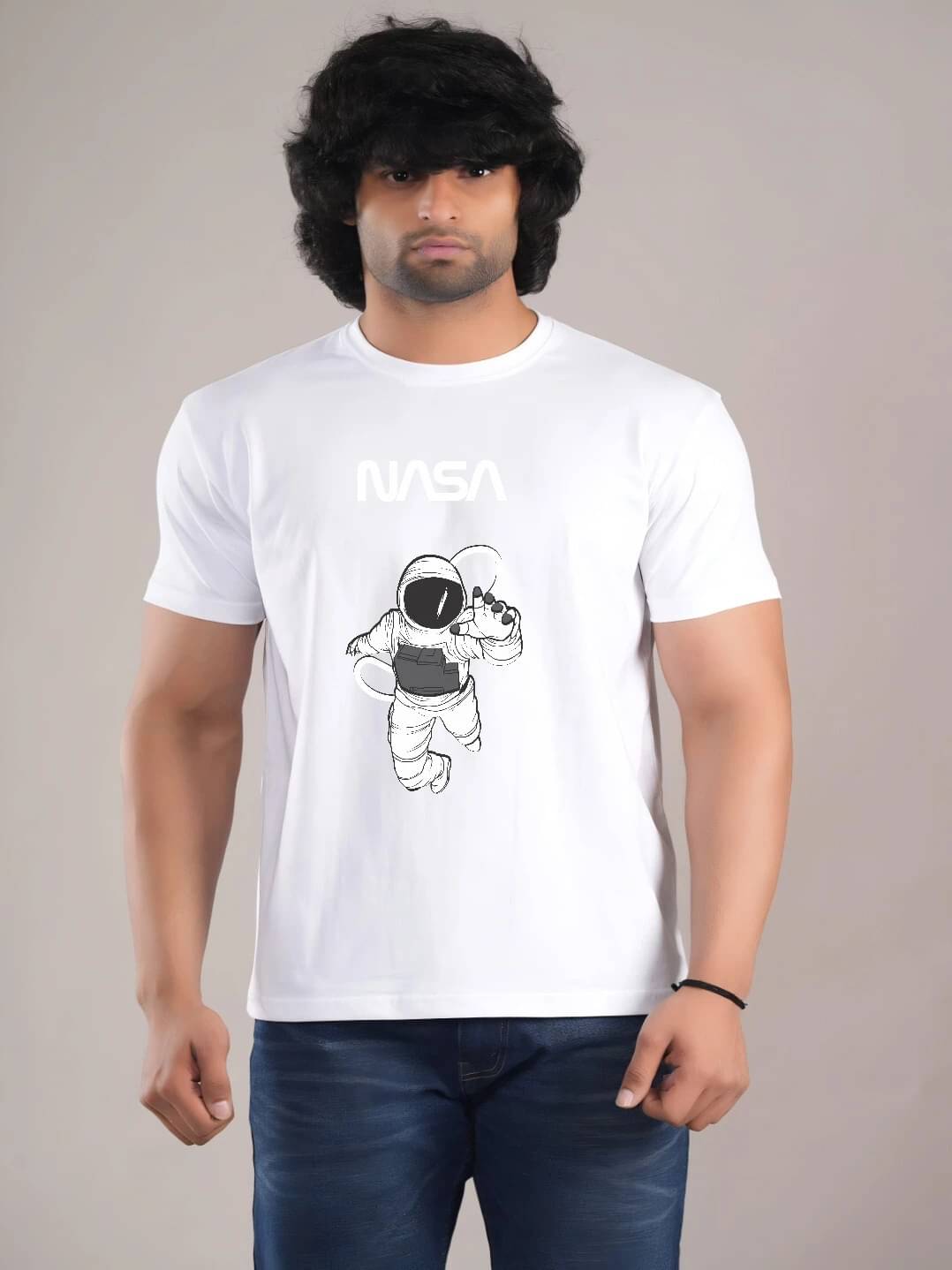 hesha Men Cotton Regular Fit Printed T-Shirt ( White ) hesha Men Cotton Regular Fit Printed T-Shirt ( White )