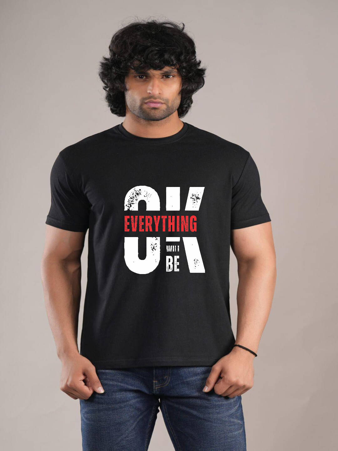     			hesha Men Cotton Regular Fit Printed T-Shirt ( Black )