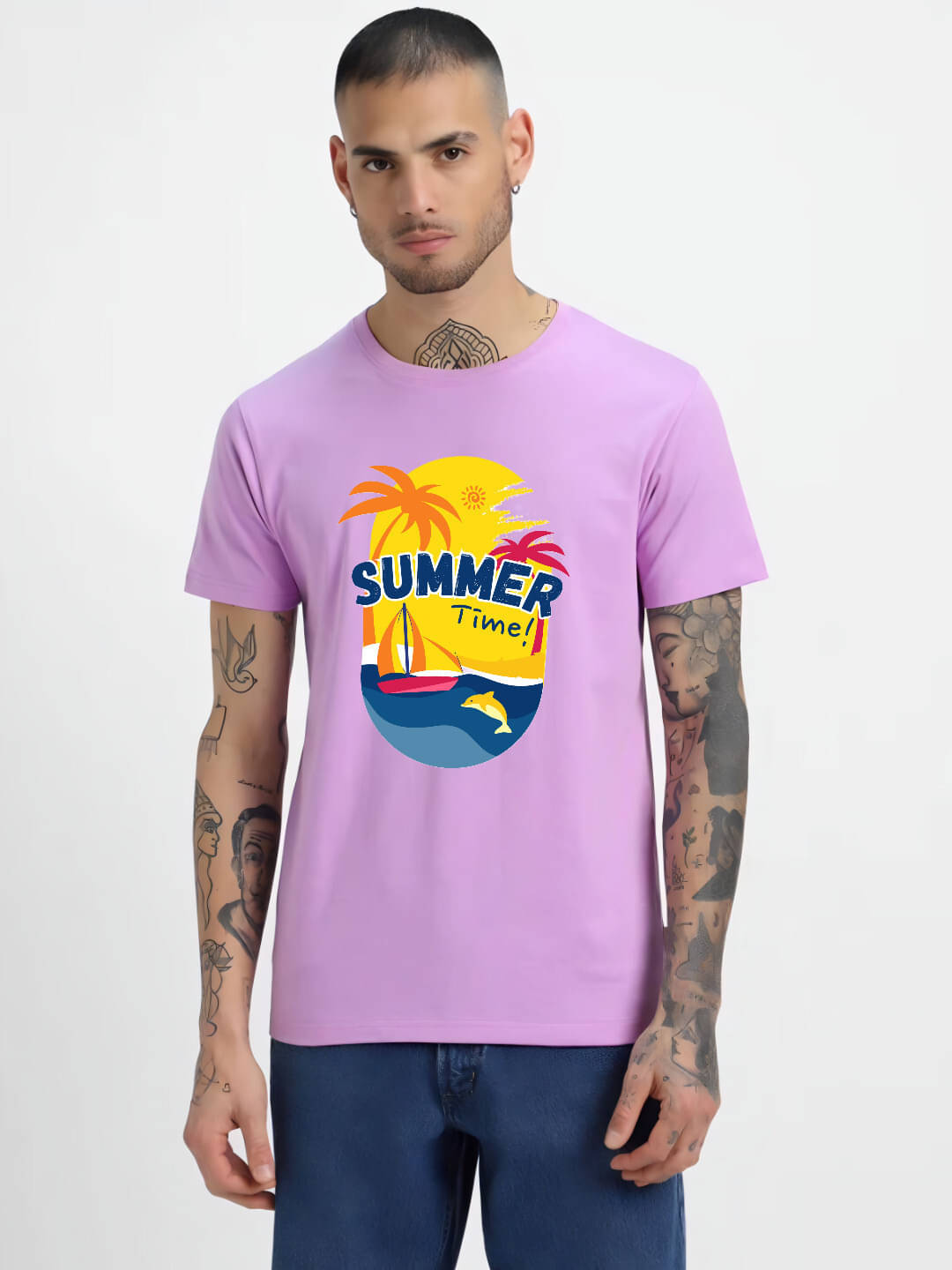 hesha Men Cotton Regular Fit Printed T-Shirt ( Purple ) hesha Men Cotton Regular Fit Printed T-Shirt ( Purple )