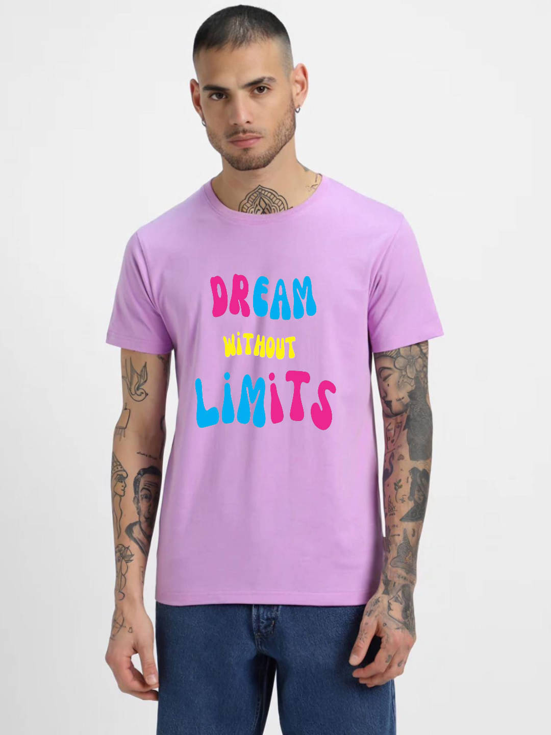     			hesha Men Cotton Regular Fit Printed T-Shirt ( Purple )