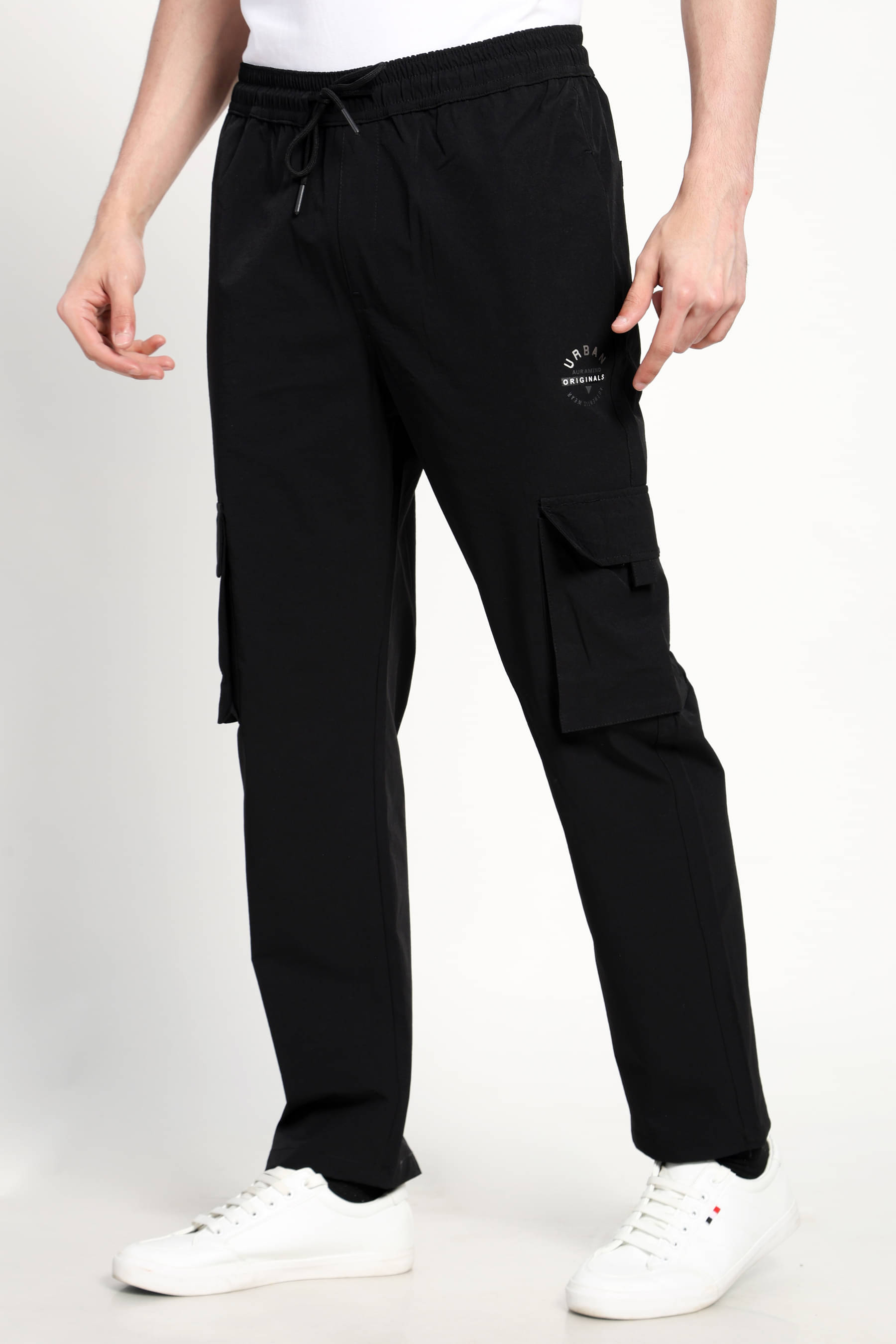 AURAMIND Black Nylon Men's Trackpants ( Pack of 1 ) AURAMIND Black Nylon Men's Trackpants ( Pack of 1 )