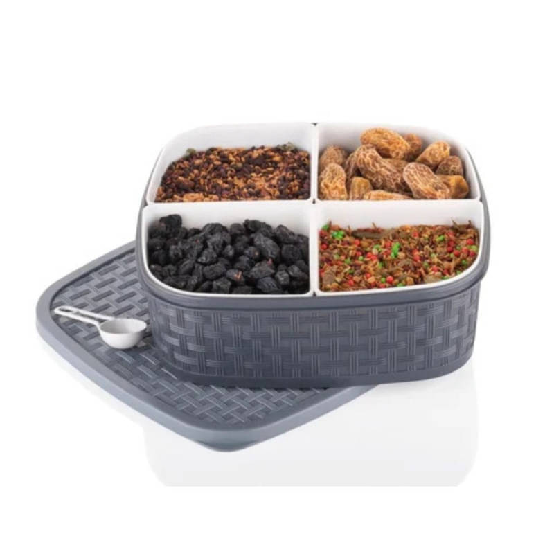     			BLUST & FAMME Plastic Grey Multi-Purpose Container ( Set of 1 )