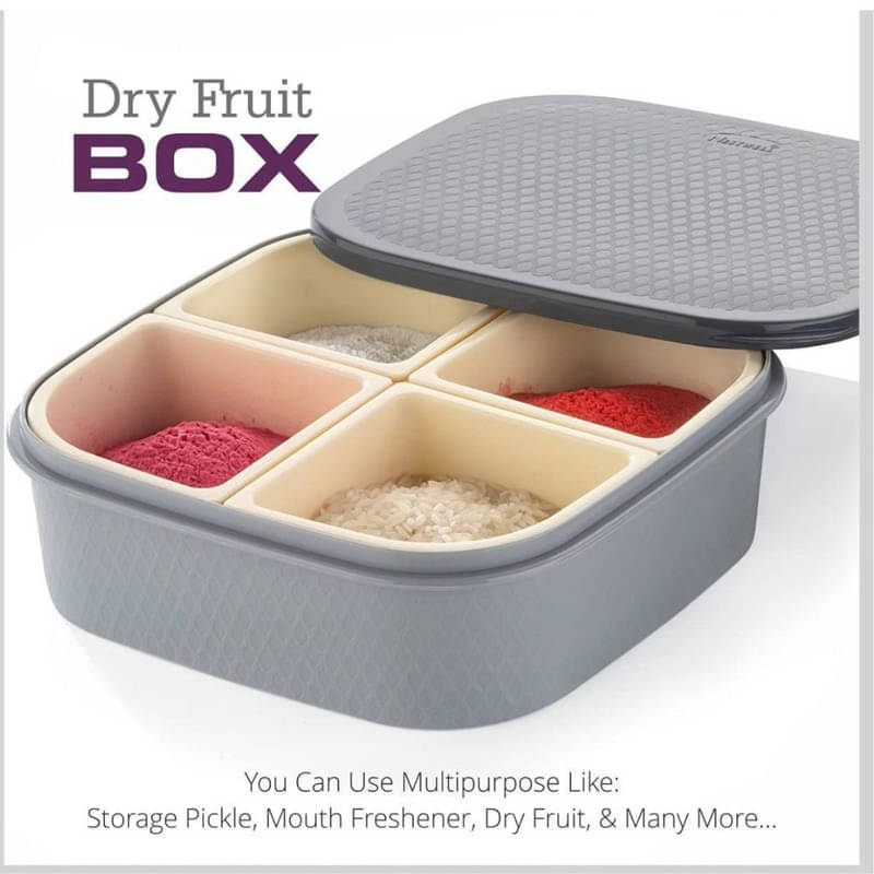     			BLUST & FAMME Plastic Grey Multi-Purpose Container ( Set of 1 )