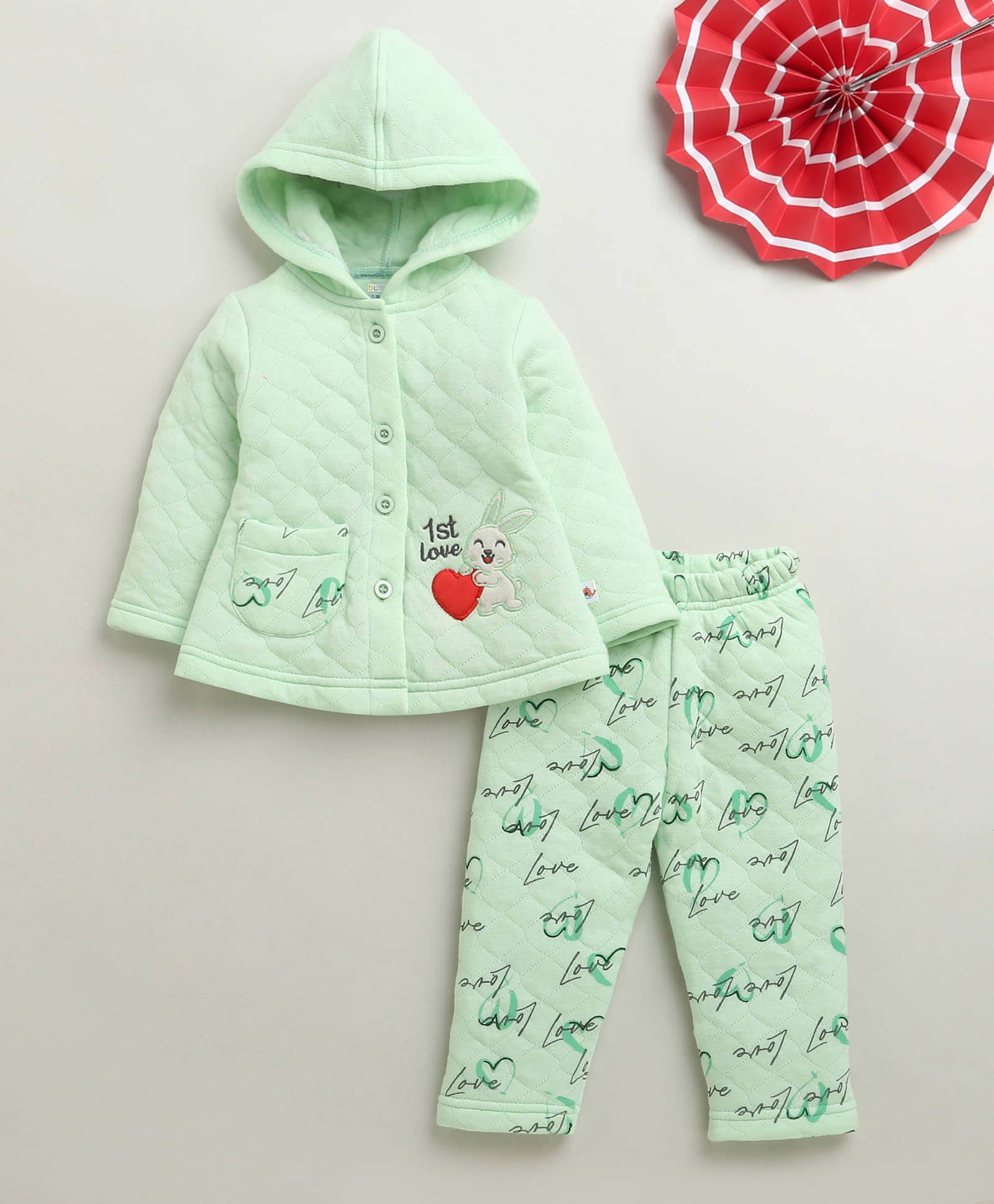     			BUMZEE Pack of 1 Baby Girls Polyester Sweatshirt & Joggers ( Mint )