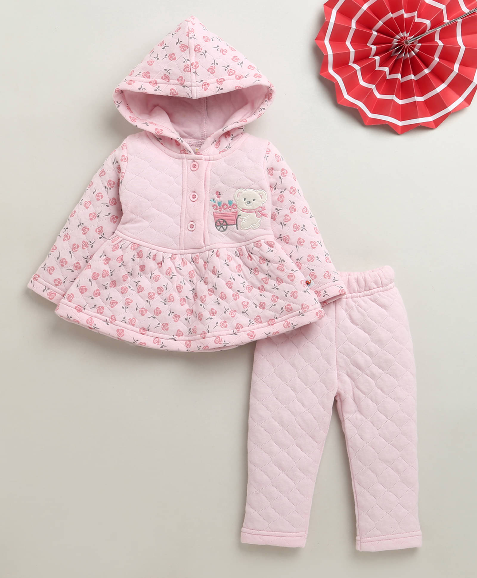     			BUMZEE Pack of 1 Baby Girls Polyester Sweatshirt & Joggers ( Pink )