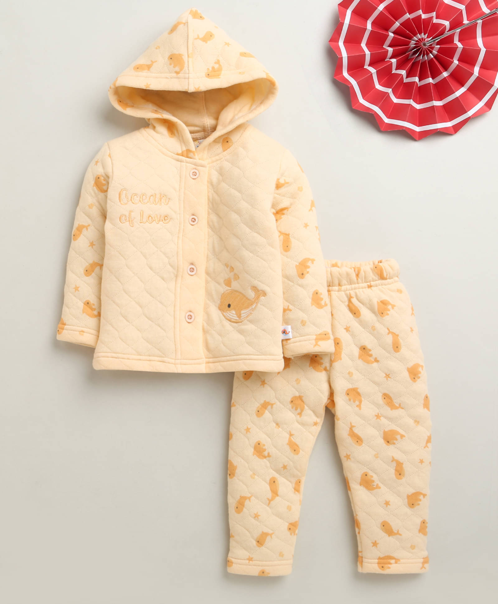     			BUMZEE Pack of 1 Baby Girls Polyester Sweatshirt & Joggers ( Peach )