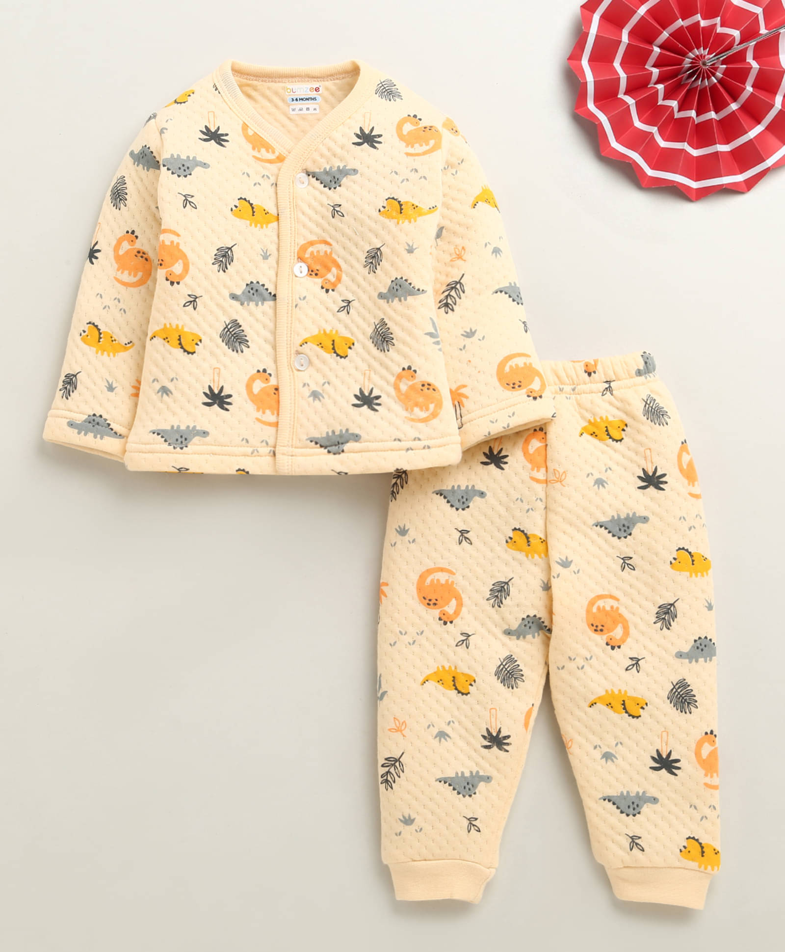     			BUMZEE Pack of 1 Baby Boys Polyester Shirt & Pants Set ( Peach )