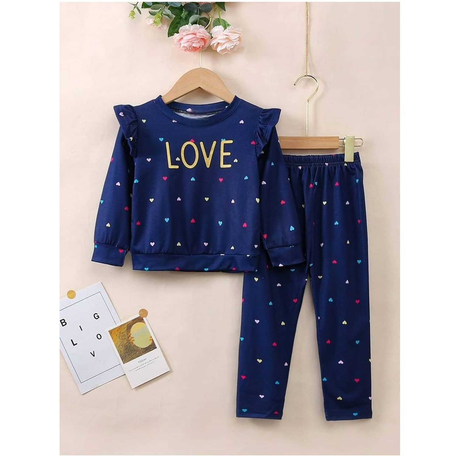 Billyball Pack of 1 Girls Cotton T-shirt & Pants ( Navy Blue )