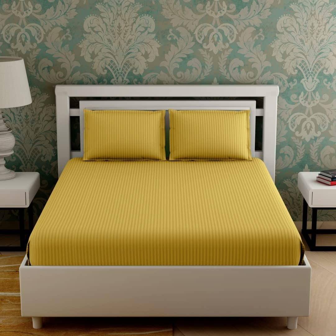 DOMES FAB Satin 1 Double Bedsheet with 2 Pillow Covers ( Yellow )     			DOMES FAB Satin 1 Double Bedsheet with 2 Pillow Covers ( Yellow )