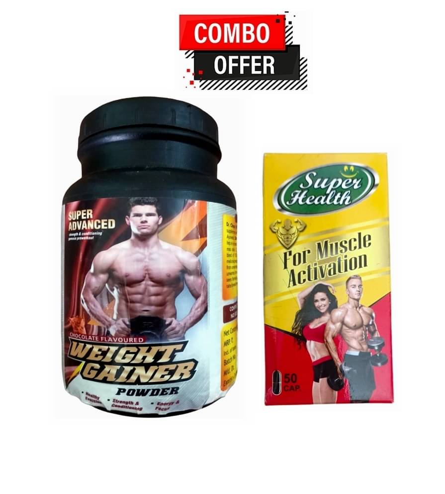 Dr. Chopra Super Advanced Weight Gainer Powder 300gm & Super Health Cap 50 no.s Unflavoured Single Pack Dr. Chopra Super Advanced Weight Gainer Powder 300gm & Super Health Cap 50 no.s Unflavoured Single Pack
