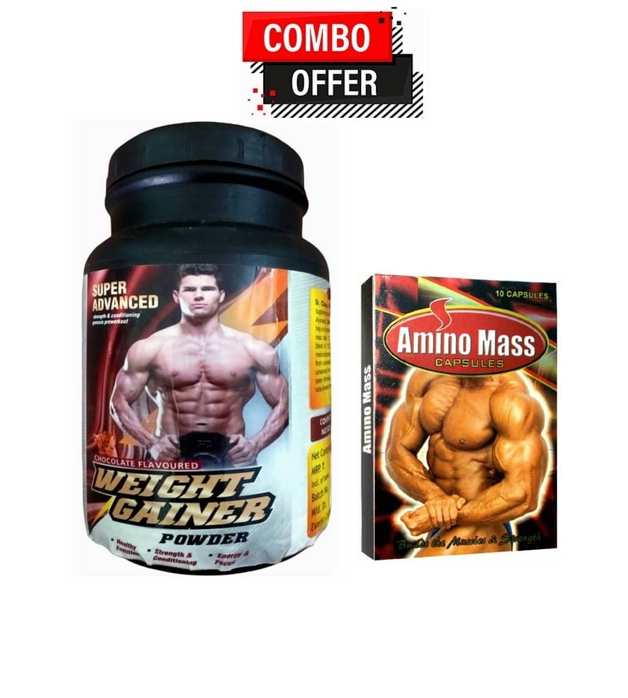     			Dr. Chopra Super Advanced Weight Gainer Powder 300gm & G&G Amino Mass Cap 10 no.s Unflavoured Single Pack