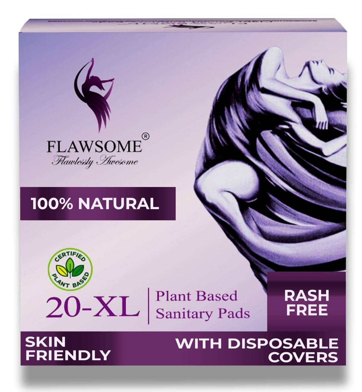     			FLAWSOME Cotton XL Pad Ultra Absorbent, Rash Free Protection (Pack of 20)