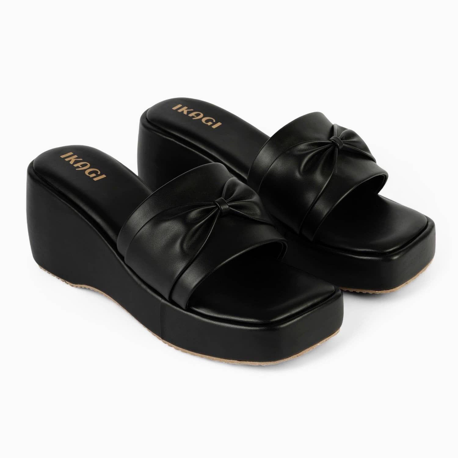 IKAGI Black Women's Slip On Heels - Heels | Buy online on ZillyBuy