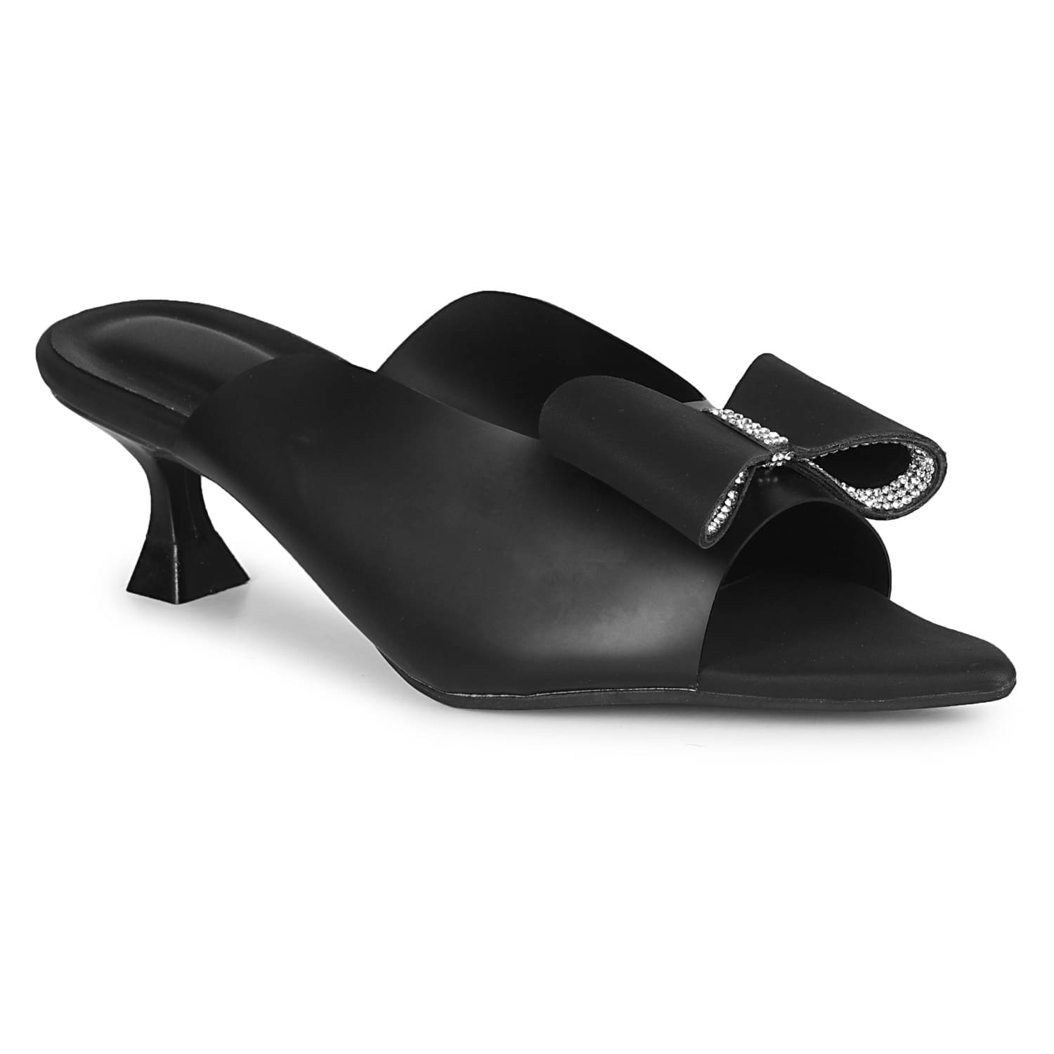     			Ishransh Black Women's Mules Heels