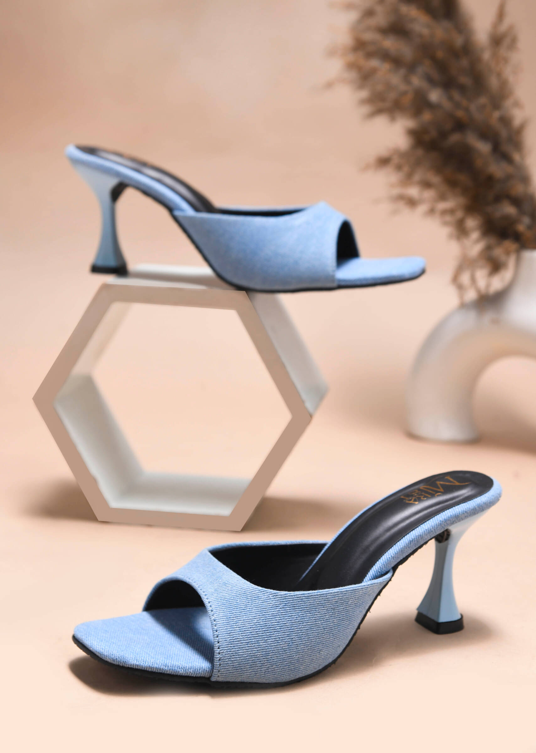     			MiraMist Blue Women's Slip On Heels