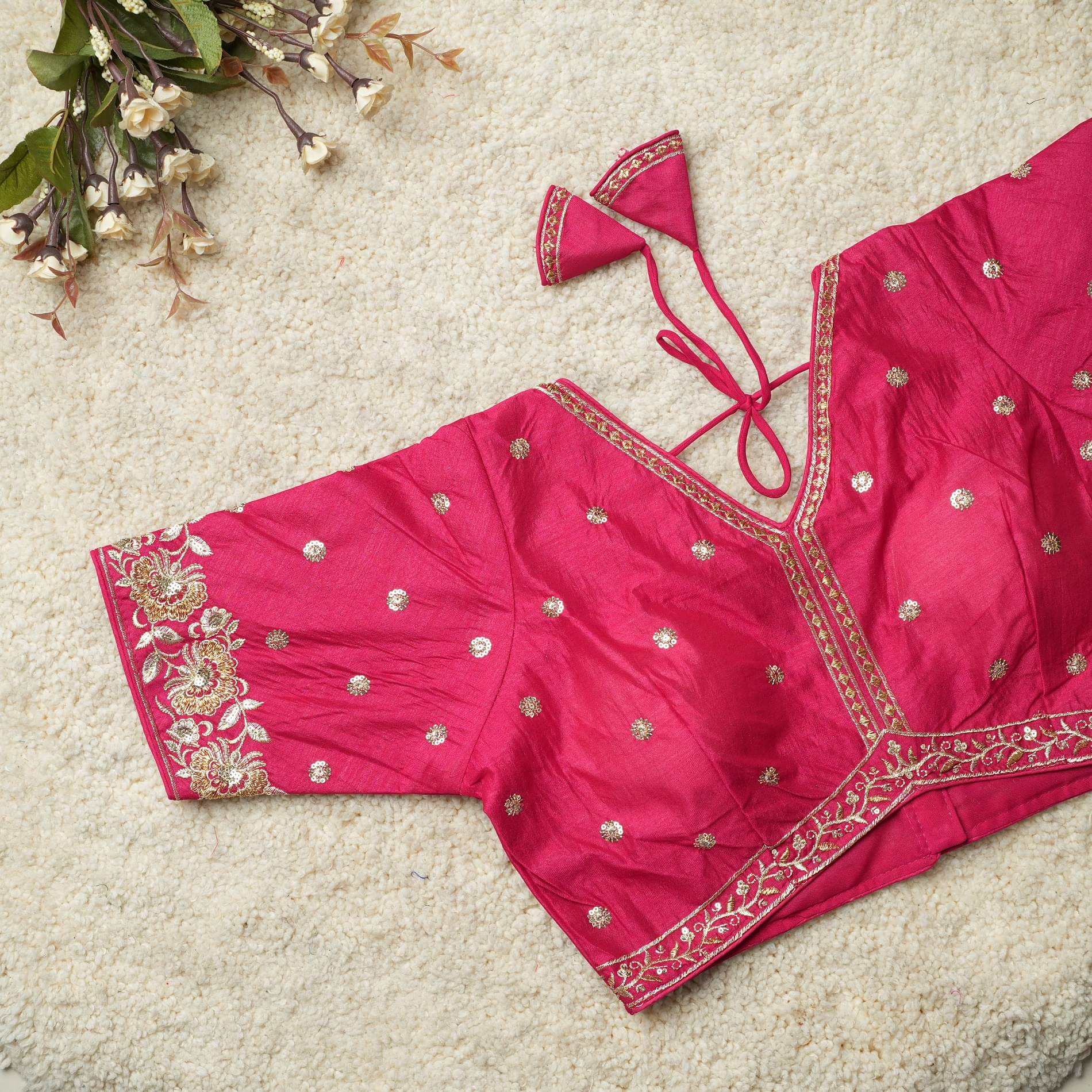     			Modern Mughals Multicolor Readymade with Pad Art Silk Women's Blouse ( Pack of 1 )