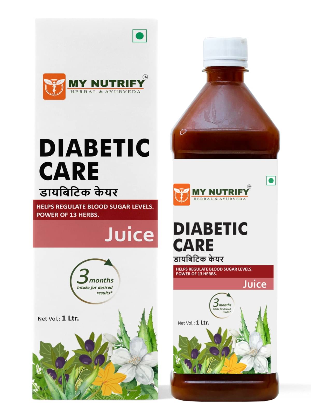 My Nutrify Herbal & Ayurveda’s Diabetic Care Juice - 1000ml | Natural Blood Control | Enhances Sensitivity & Metabolic Health | Boosts Energy, Digestion & Immunity | 100% Ayurvedic & No Added Sugar -1000ml My Nutrify Herbal & Ayurveda’s Diabetic Care Juice - 1000ml | Natural Blood Control | Enhances Sensitivity & Metabolic Health | Boosts Energy, Digestion & Immunity | 100% Ayurvedic & No Added Sugar -1000ml