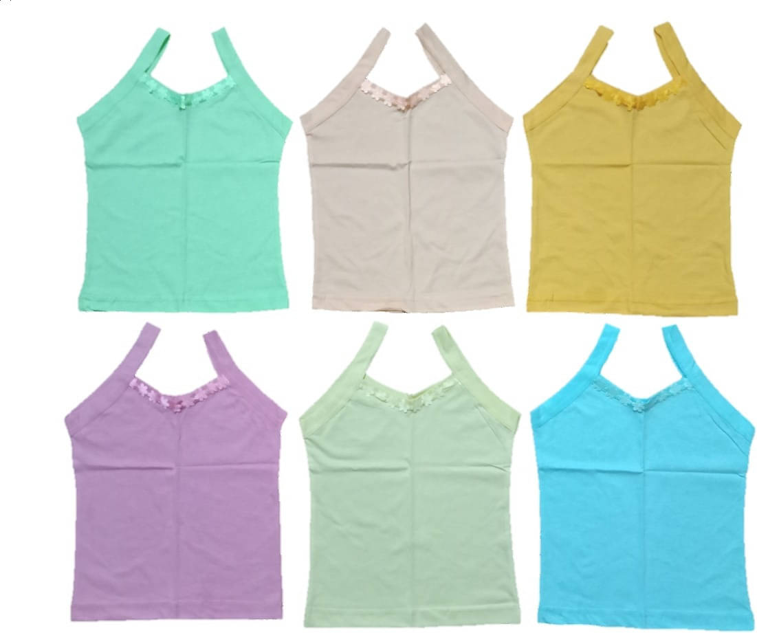     			NEW TRINATH HOSIERY Pack of 6 Girls Cotton Blend Camisoles ( Multicolor )